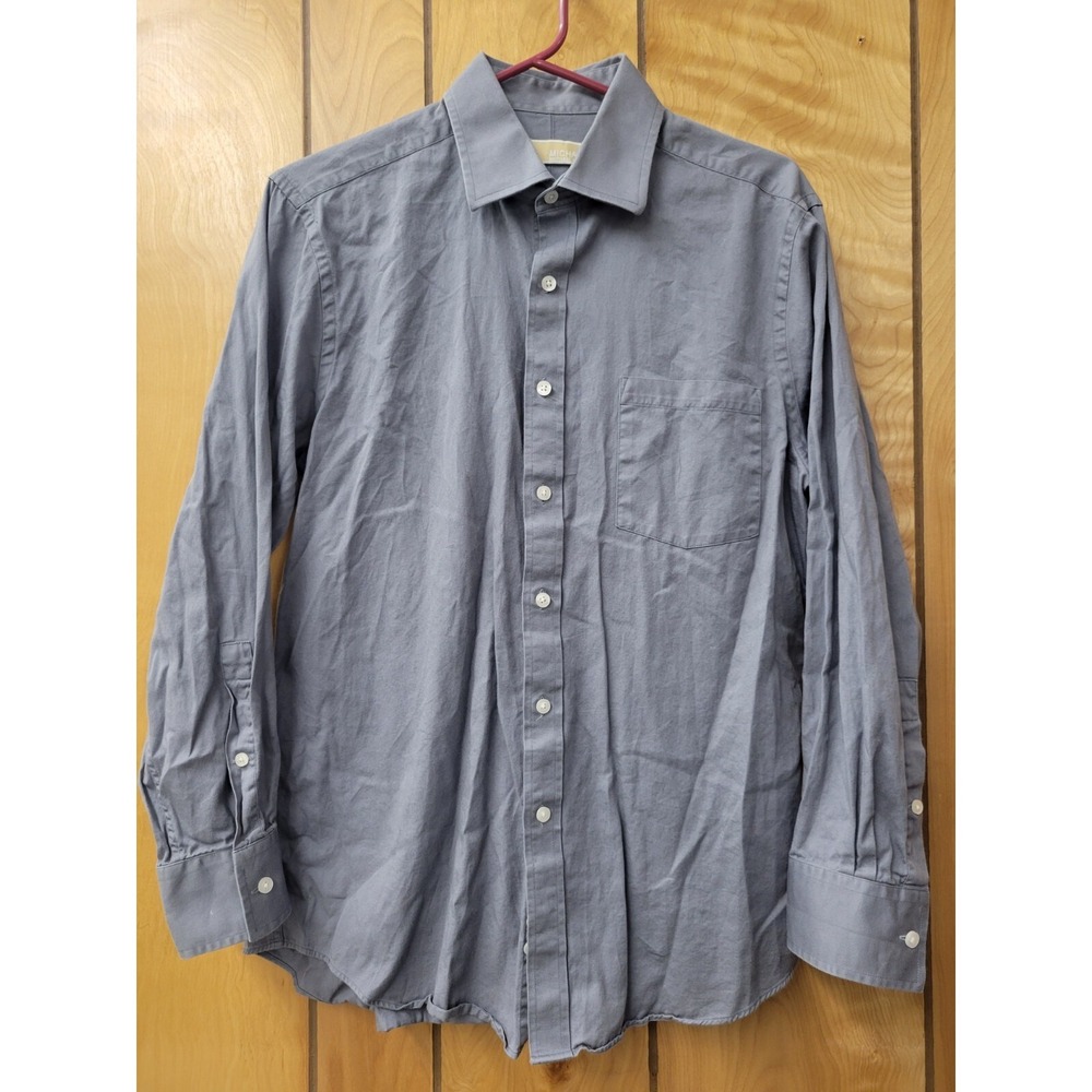 Michael Kors Dress Shirt Mens Size 16 32/33‎ Slim Fit Button Up Long Sleeve Gray